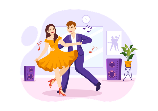 Dança de casal  Ilustração