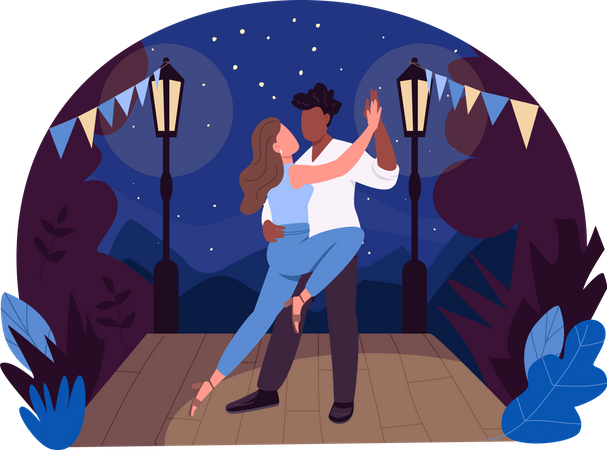 Dança romântica  Ilustração