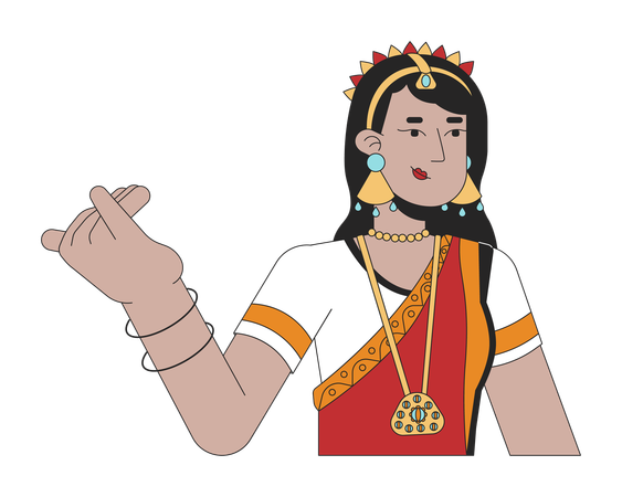Dançarina bharatanatyam feminina  Ilustração