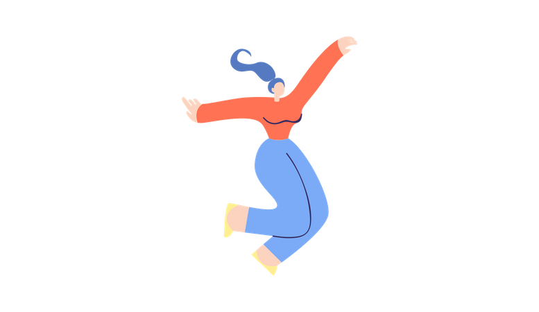Dançarina feminina dançando  Ilustração