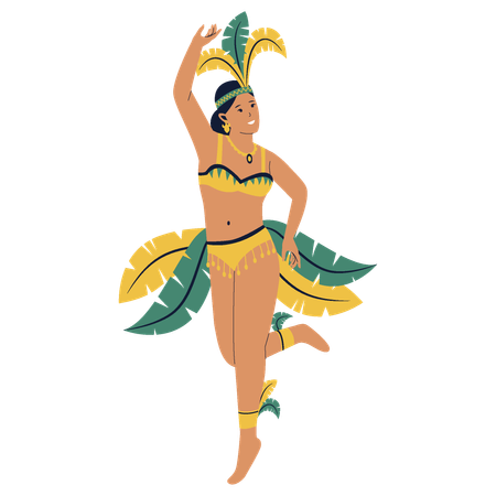 Dançarina de samba brasileira  Ilustração