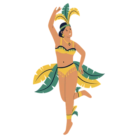 Dançarina de samba brasileira  Ilustração