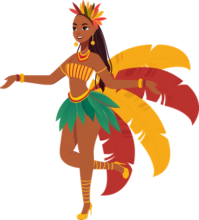 Dançarina de samba  Ilustração