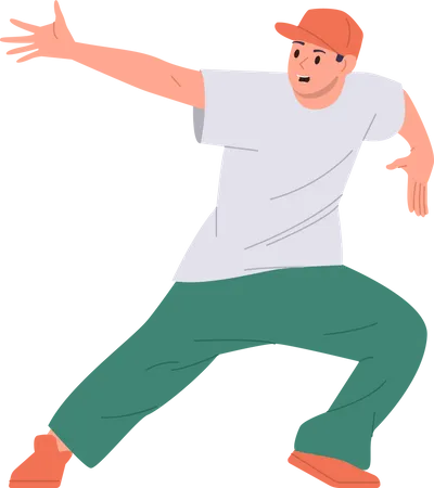 Dançarino de rua masculino  Ilustração