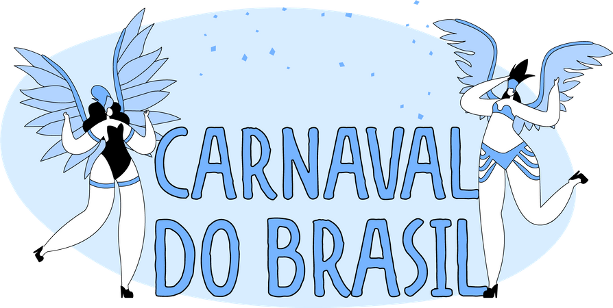 Dançarinos de samba brasileiros usam penas  Ilustração