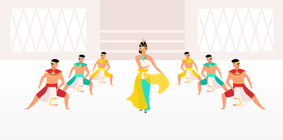 Dançarinos indonésios  Ilustração