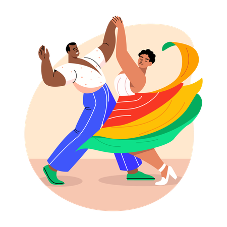 Dance duo performance by couple  Illustration