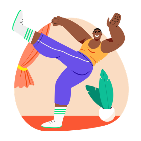Dance move shown by male  Illustration