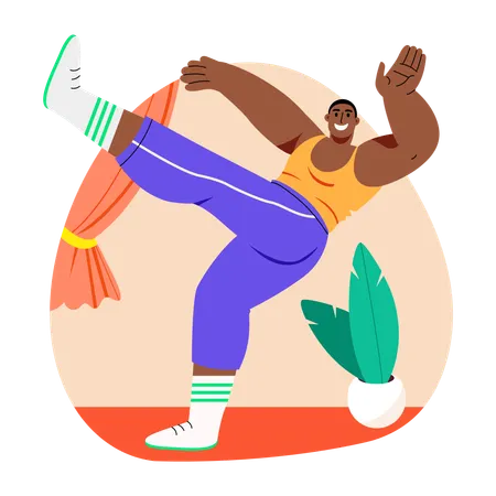 Dance move shown by male  Illustration