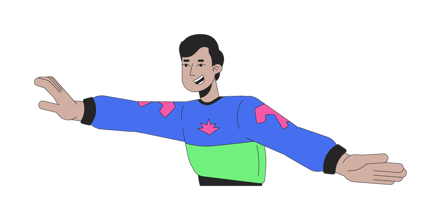 Dance move with hands indian man  Illustration