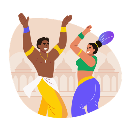 Dance performance given by students  Illustration