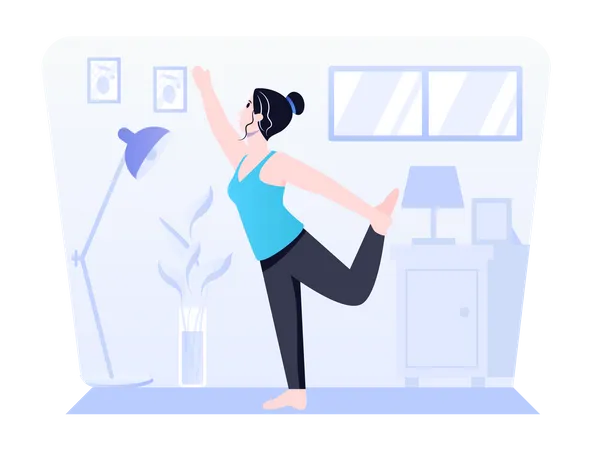 Dance yoga by girl Illustration