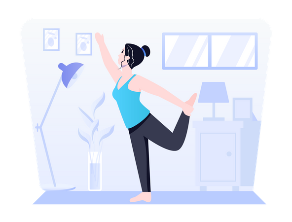 Dance yoga by girl  Illustration