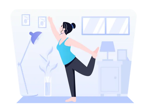 Dance yoga by girl  Illustration