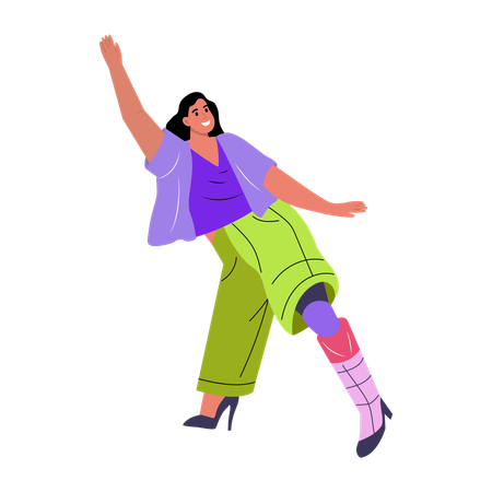 Dancer performing dance with broken leg  Illustration