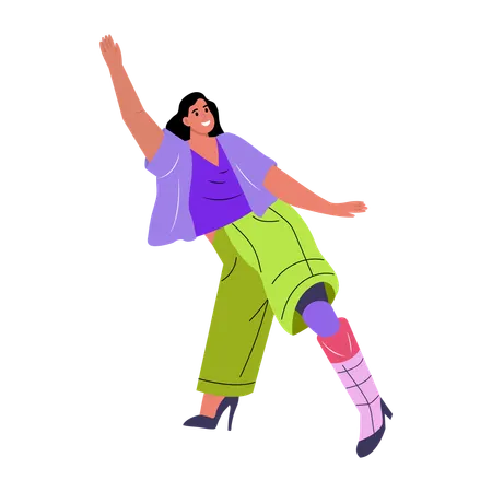 Dancer performing dance with broken leg  Illustration