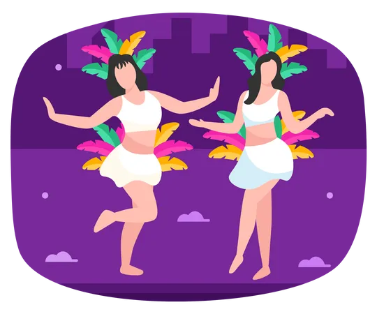 Dancers In Carnival  Illustration