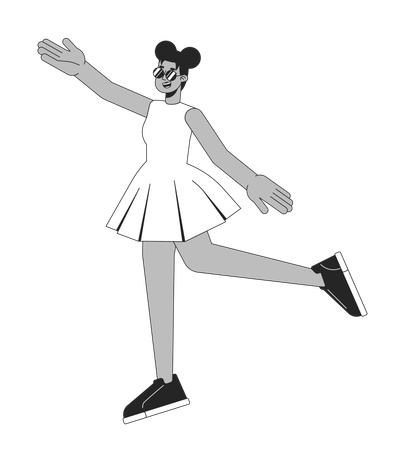 Dancing african american girl  Illustration
