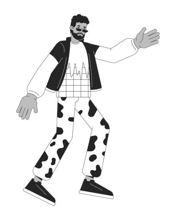 Dancing African American man  Illustration