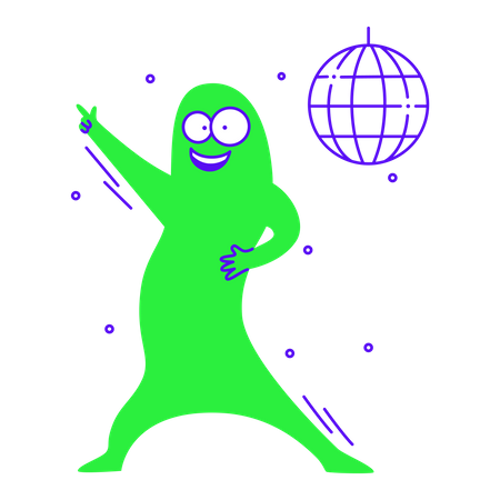 Dancing at disco bar  Illustration