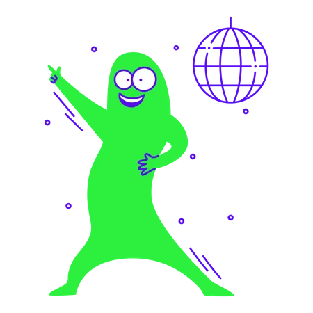 Dancing at disco bar Illustration