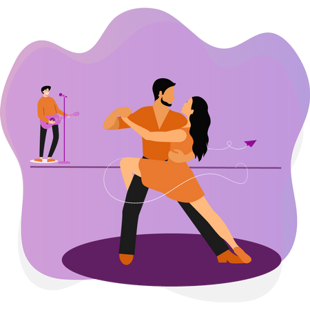 Dancing couple  Illustration