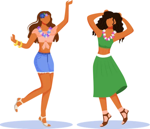 Dancing Girls Illustration