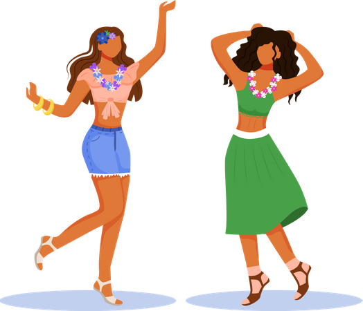 Dancing Girls  Illustration