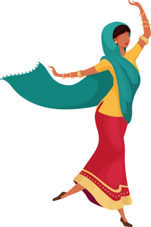 Dancing indian female  Illustration