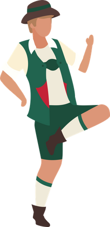 Dancing man in lederhosen  Illustration