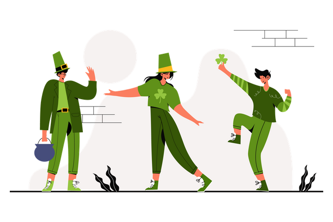 Dancing on St. Patrick’s Day  Illustration