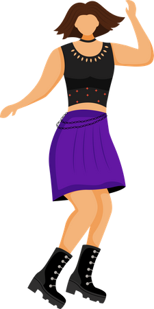 Dancing punk girl Illustration
