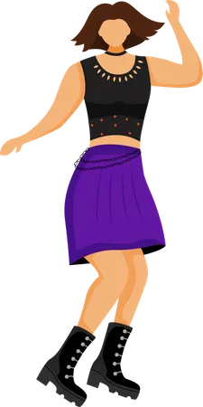 Dancing punk girl  Illustration