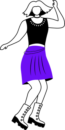 Dancing punk girl Illustration