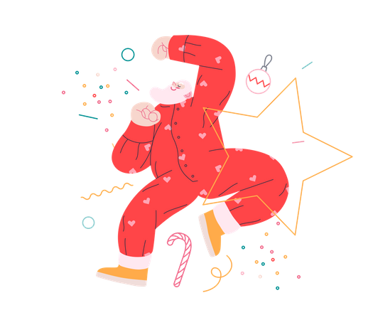 Dancing Santa  Illustration