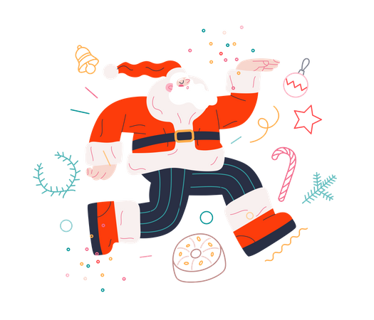 Dancing Santa  Illustration