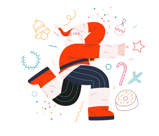 Dancing Santa Illustration