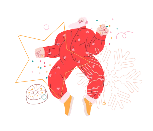 Dancing Santa Claus Illustration