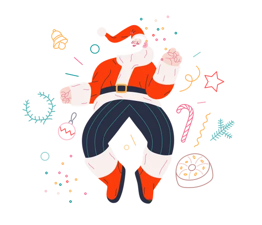 Dancing Santa claus Illustration