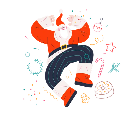 Dancing Santa Claus  Illustration