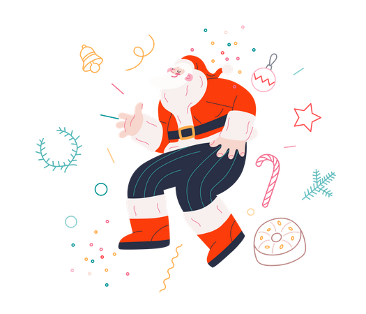 Dancing Santa  Illustration