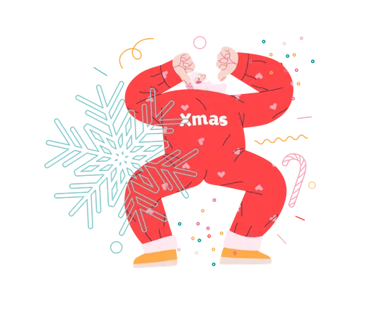 Dancing Santa  Illustration