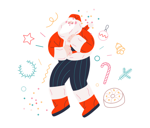 Dancing Santa  Illustration