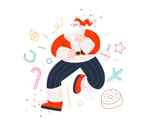 Dancing Santa  Illustration