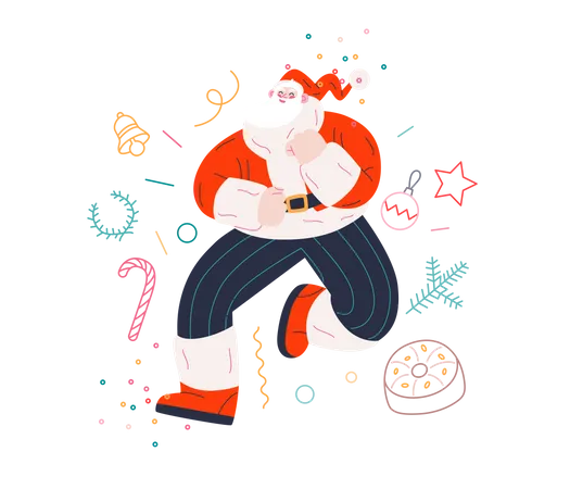 Dancing Santa  Illustration