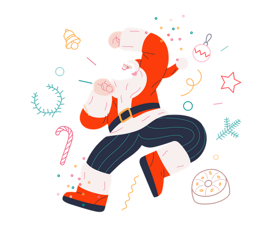 Dancing Santa  Illustration