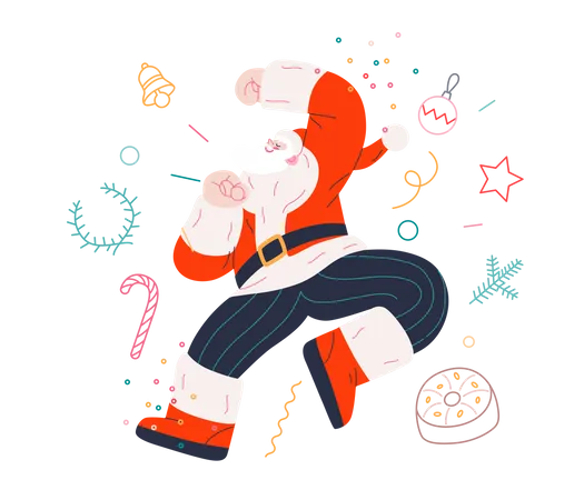 Dancing Santa  Illustration