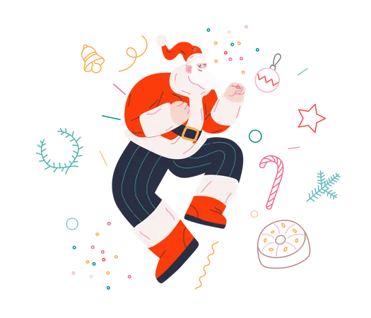 Dancing Santa  Illustration