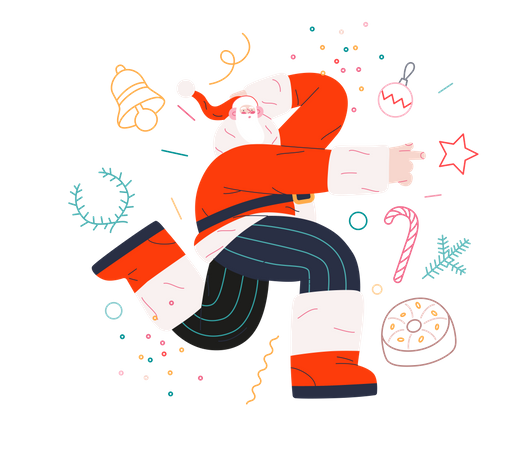 Dancing Santa  Illustration