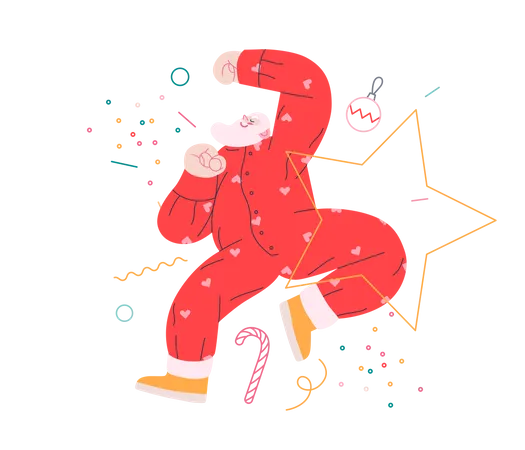 Dancing Santa  Illustration